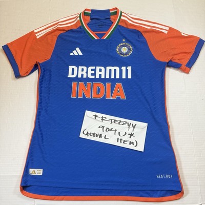 $80 Mens Size L Adidas India Cricket T201 Authentic Jersey JN0886
