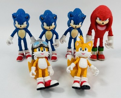 Sonic the Hedgehog 2 Movie Figure Lot Jakks Pacific 4'' Sonic Knuckles Tails