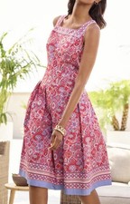 *NWOT* TALBOTS Medallion Border Contrast Print Fit Flare Dress Sz 16W