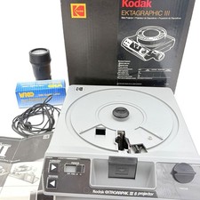 Kodak Ektagraphic III B AMT Slide Projector w Box Remote Lens Tested Works