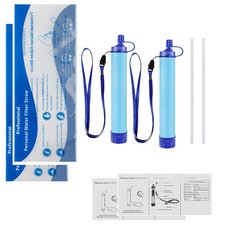 2xOutdoor Water Purifier Personal Purification Straw Suitable for Hiking,Camping