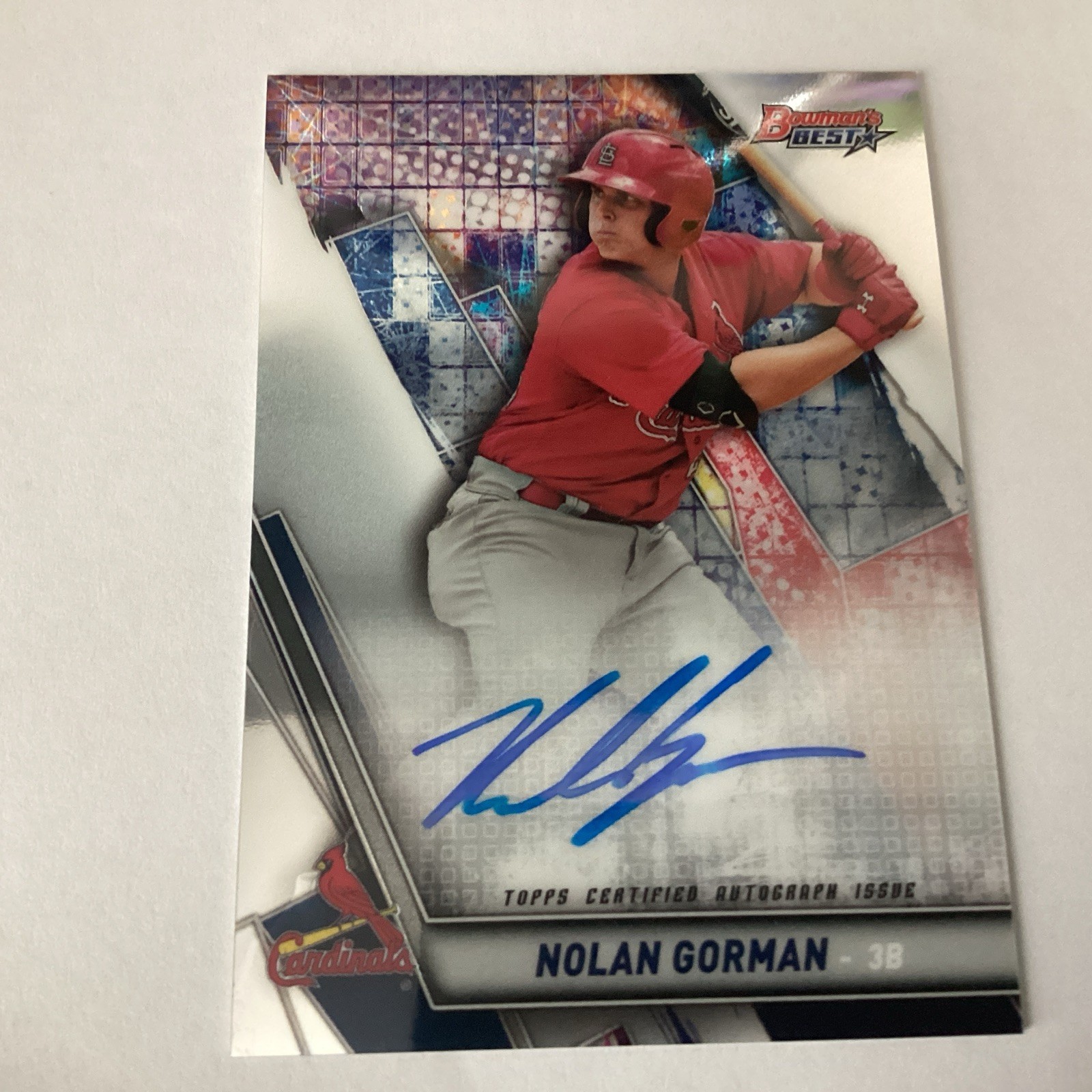 2019 Bowman's Best of '19 Autographs B19-NG Nolan Gorman Rookie Auto Cardinals