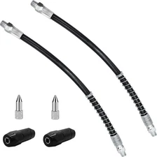 20in Grease Gun Hose, 6Pcs Accessories Kit 2kit, Black 