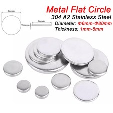 1mm - 5mm Thick 304 A2 Stainless Steel Blank Discs  6mm - 80mm Metal Flat Circle