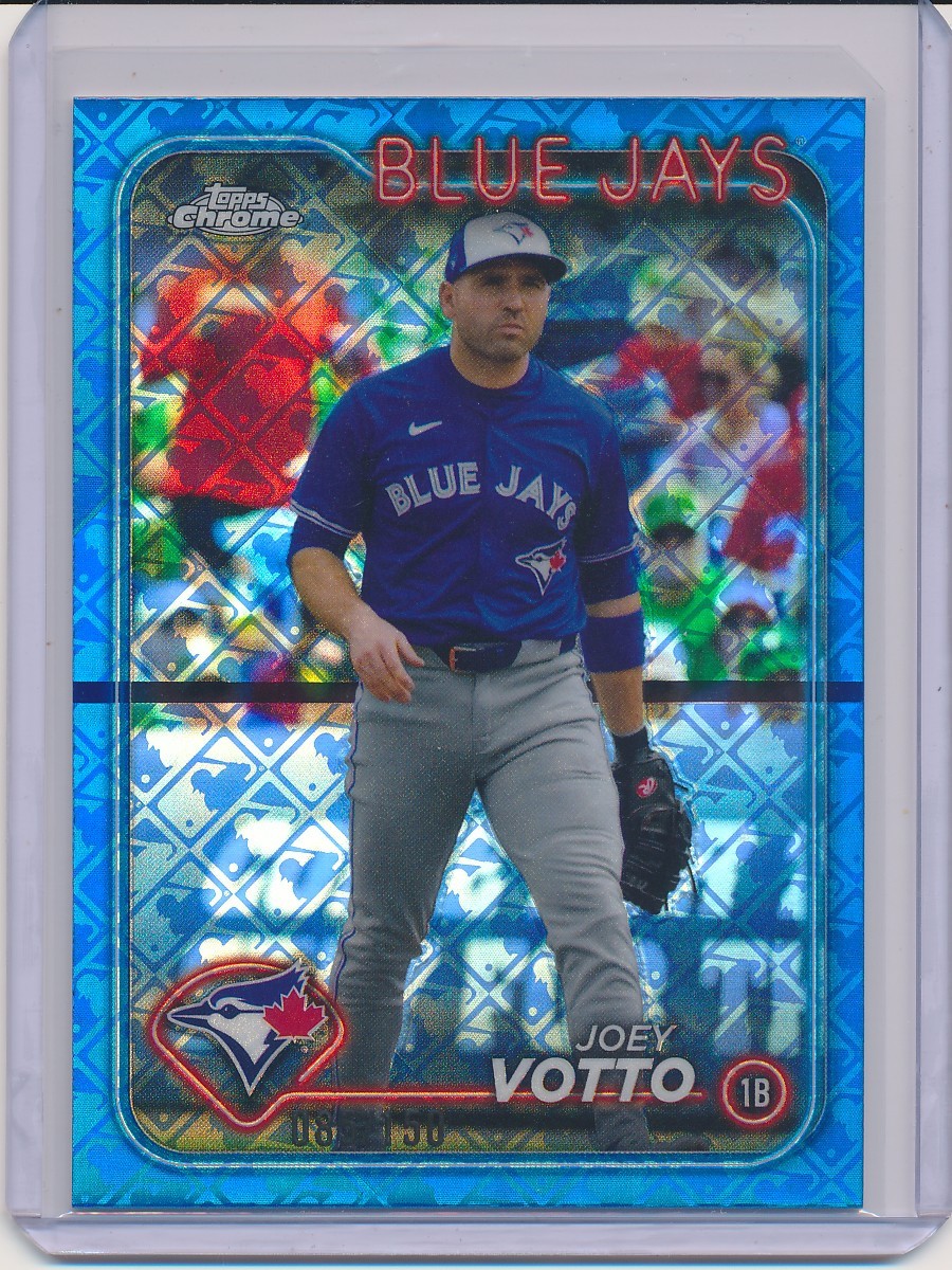 Joey Votto 2024 Topps Chrome Logofractor Blue Refractor #171 Blue Jays 85/150