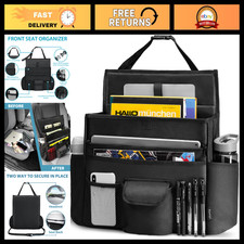 Car Front Seat Organizer Back Seat Storage - Adjustable Straps for Trucks, Off