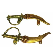Antique Style Handcrafted Brass Katar Shape Door Pull Handles Home office Decor