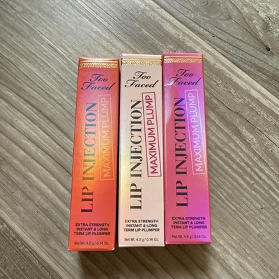 #ad TOO Faced Lip Injection MAXIMUM PLUMP Lip Plumper 3 Pack 0.14 oz NEW $25.99