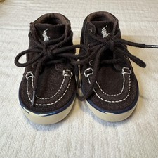 Polo Ralph Lauren Shoes Toddler 4 Brown Suede Chukka Boat Sander Mid Lace Up