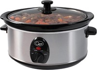 Quest 35270 Slow Cooker / 3.5 Litres/Compact Stainless Steel / 200W / 3 Tempera