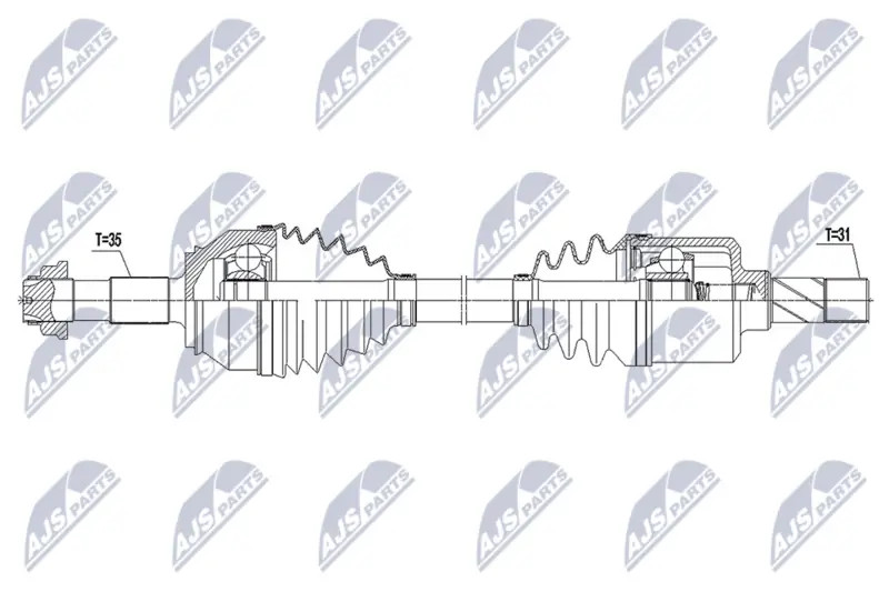 Driveshaft Front Axle Left Manual Transmission NPW-FT-065 NTY for FIAT