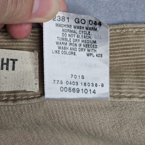 Pantalones De Colección Levi's 569 Para Hombre 34x34 Marrón Pana Sueltos Rectos Informales Y2K - Imagen 11 de 12