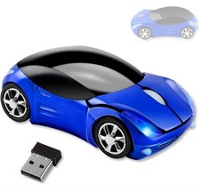 Sports 3D Car Shaped Wireless Optical Mouse Mini Cordless BLUE