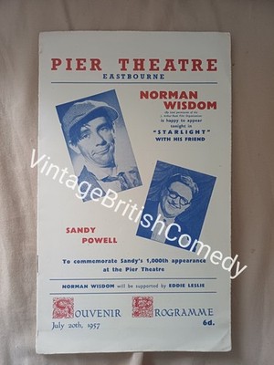 SELTEN Norman Wisdom & Sandy Powell Pier Eastbourne Programm 1957 NUR EINE NACHT