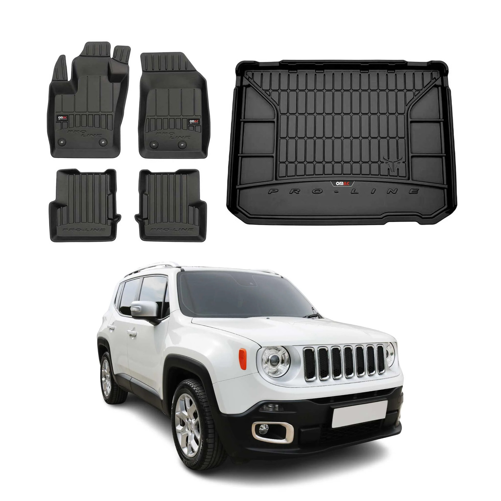 Kit tapis de sol sur mesure et coffre TPE premium Jeep Renegade