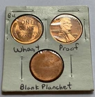 Lot of 2 Lincoln Cents - 1958D & 2006S + Blank Planchet - BU UNC in Coin Flip