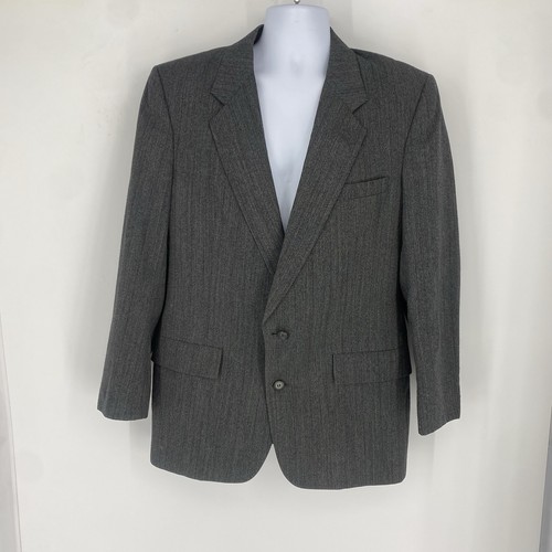 Vintage Christian Dior Monsieur Grey Suit Jacket USA Made Size 44 L Blazer Luxe
