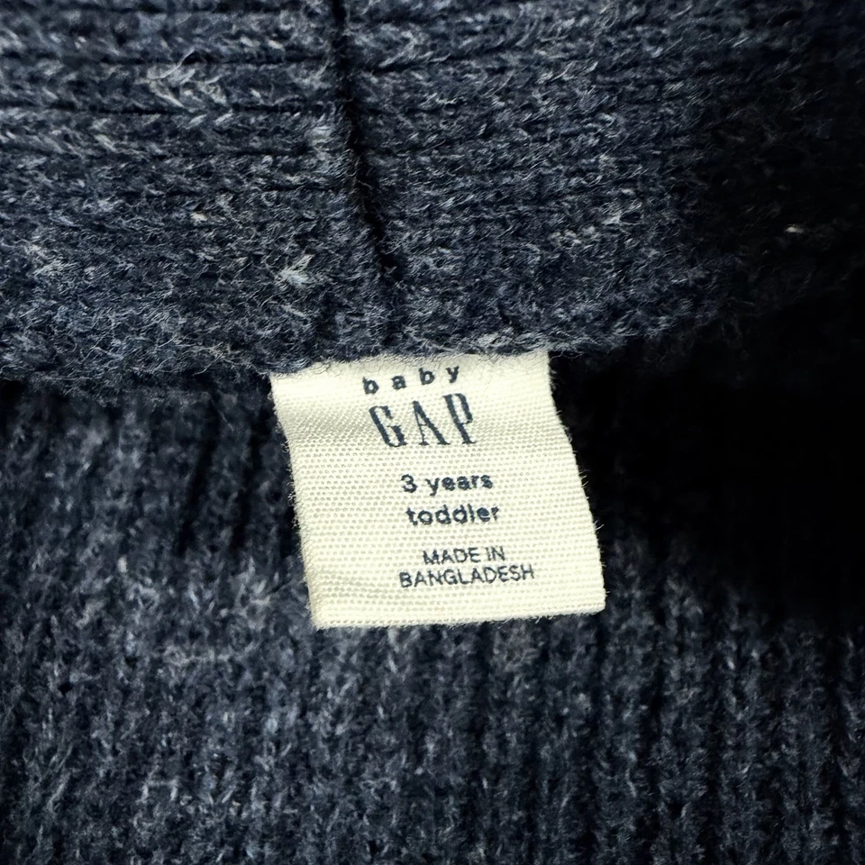 Baby GAP Knit Shawl Collar Cardigan Sweater Boy/Toddler's Size 3Y 3-years Blue - Image 4 of 4