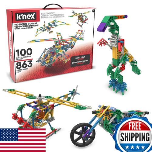 K'Nex Knex - 100 Model Building Set 863 Pieces Stem Building Kid ...