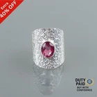Pink Tourmaline Gemstone 925 Sterling Silver Handcrafted Band Statement New Ring