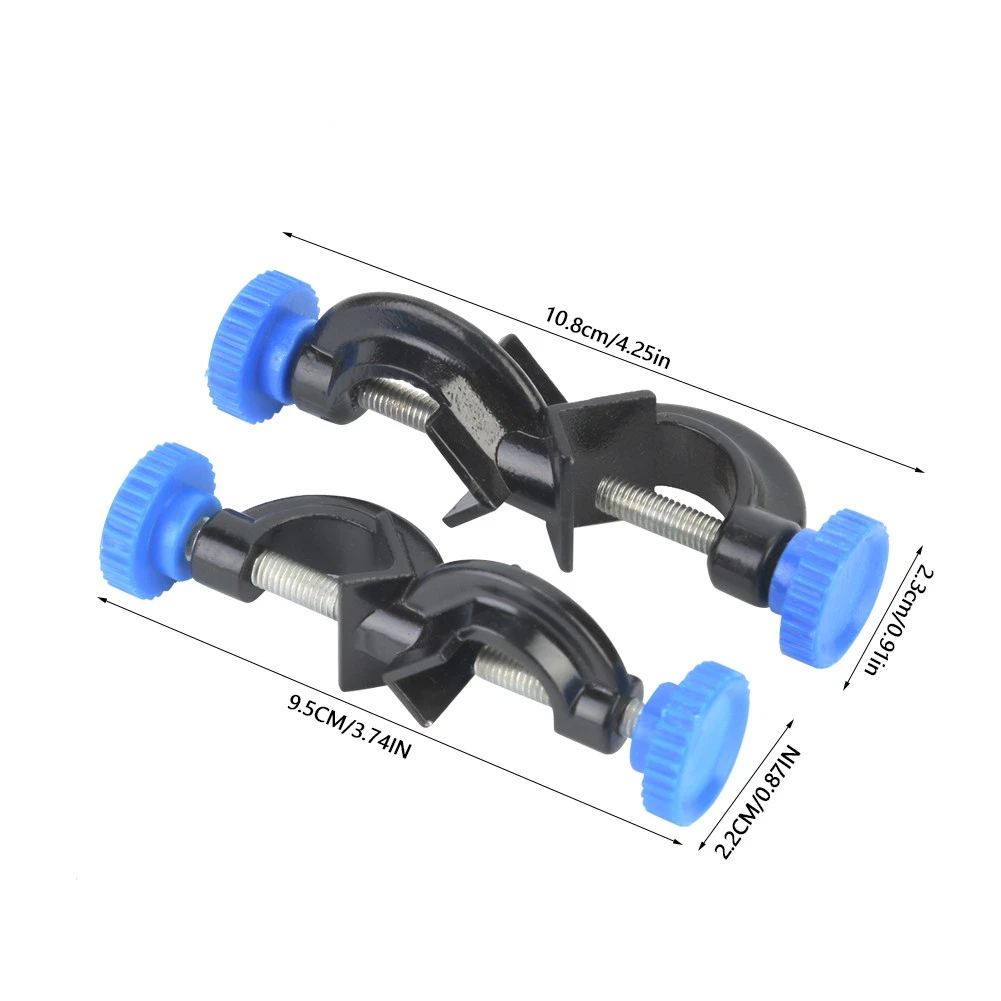 Lab Stand Clamp Holder Sturdy Cross Clip For Lab Aluminum Black 2 Pcs