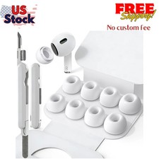 Replacement Ear Tips for AirPods Pro 1 and 2 XS S M L with Case and Cleaning Kit