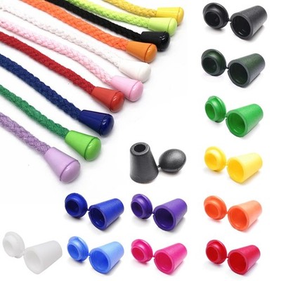 25 Pack Cord Ends Bell Stopper with Lid Lock, Plastic Toggle Clip for Shoelac...