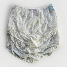 VTG Dixie Belle Sheer Nylon High Waist Panties White Sculpted Feature 3 In Lot