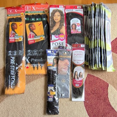 X-Pression, Pose, Freetress Weave & Braid Hair Extensions Black 12-48''