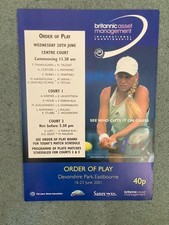 INTERNATIONAL TENNIS CHAMPIONSHIP EASTBOURNE ORDER OF PLAY WEDS 20TH JUNE 2001 