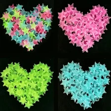 25/50pcs Glow In The Dark Stars Luminous Wall & Ceiling Star Stickers Home Decor
