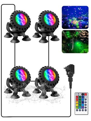 Colored Pond Lights with Timer,LED Underwater Pond Light Submersible Fountain...