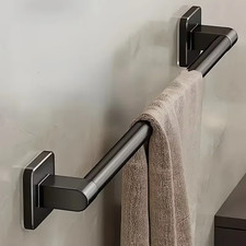 Black Towel Rail Wall Mounted 30CM Hand Towel Holder Towel Bar Bathroom Kitchen