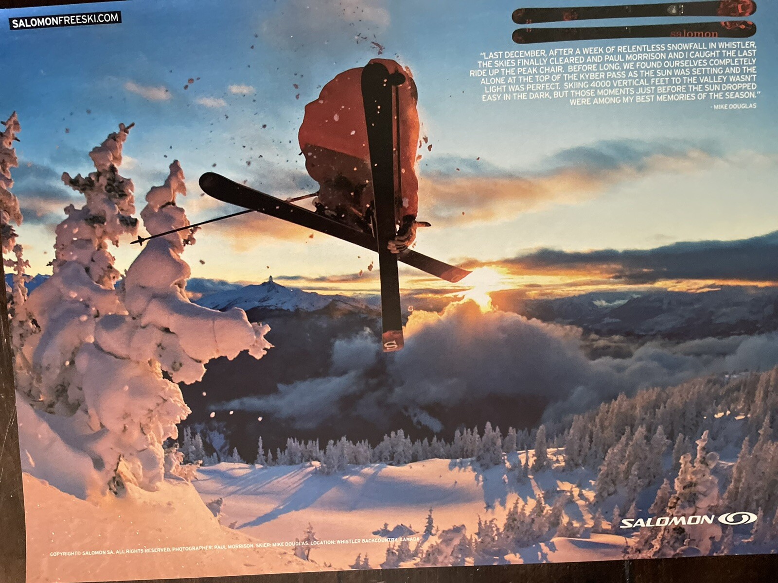 Salomon Sci Pubblicità Stampa Vintage Originale Uomo Decorazione Grotta #2481