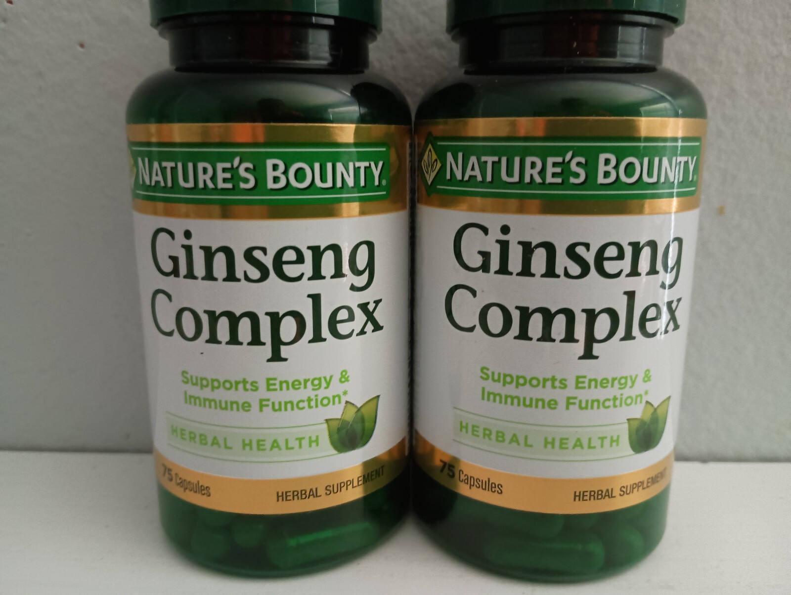 Nature's Bounty Ginseng Complex Herbal Health Capsules 75 count (2 Pack)