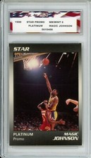 1990 Star Promo Platinum Magic Johnson AGC 8 Nm/ Mint Los Angeles Lakers Legend