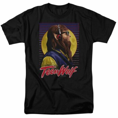 Teen Wolf Headphone Wolf T Shirt Mens Licensed Movie Tee Scott Black