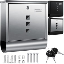 KESSER® Briefkasten Edelstahl Postkasten Wandbriefkasten mit Zeitungsfach