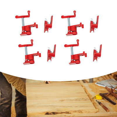 (4 Pack) 3/4'' Wood Gluing Pipe Clamp Set Heavy Duty PRO Woodworking Cast Iron
