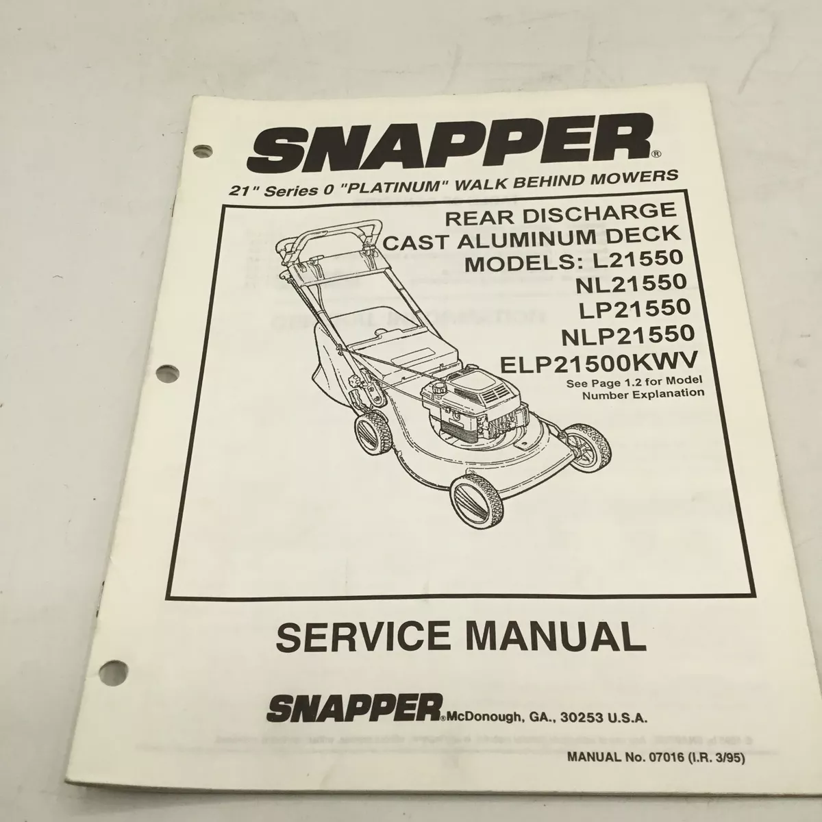 Used snapper 2024 lawn mower parts