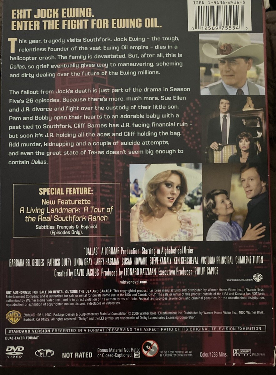 Dallas: The Complete Fifth 5th Season 5 (DVD, 5-Disc Set) GREAT