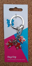 OFFICIAL LONDON 2012 OLYMPIC UNION JACK LOGO DROP CHARMS KEYCHAIN KEYRING NEW