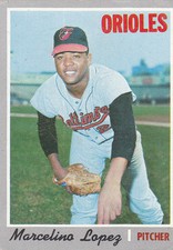        1970 TOPPS MARCELINO LOPEZ BASEBALL CARD #344 FREE SHIPPING