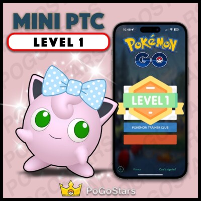 Pokémon PTC Go - Shiny Jigglypuff Ribbon Bow - LVL1 Level 1  Description 