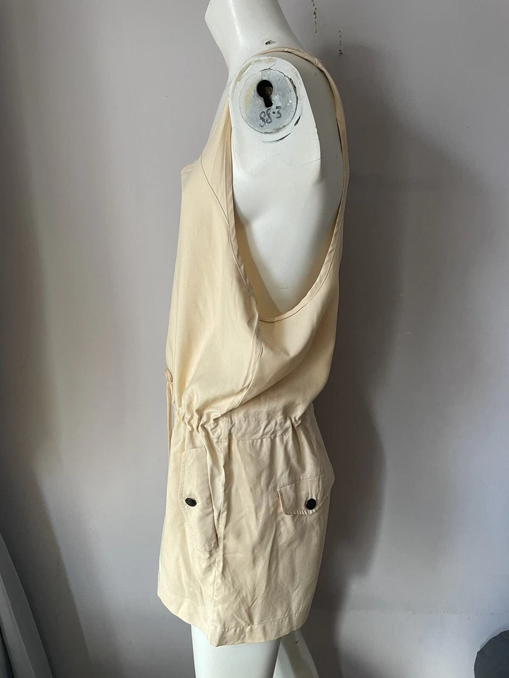 Rag & Bone Romper Women’s Silk Racerback Sleeveless Waisted Pocket Sz 4 - Image 3 of 4