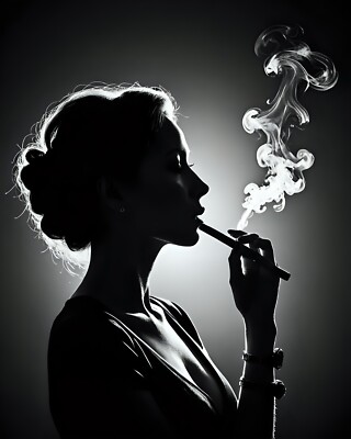High Resolution 5 Images Women Smoking Cigars 