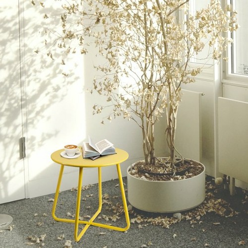 CERBIOR Metal End Table Round Sofa Side Table Nightstand for Living Room Bedroom - Picture 26 of 35