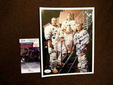 FRANK BORMAN NASA ASTRONAUT APOLLO 8 GEMINI SIGNED AUTO 8X10 LITHO PHOTO JSA   