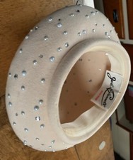 GORGEOUS RARE 1950  s Vintage Jack McConnell w Jewels  beads Wool Hat