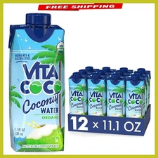 Hydrating Organic Coconut Water, 12 Bottles of 11.1 Oz - Tropical Refreshment